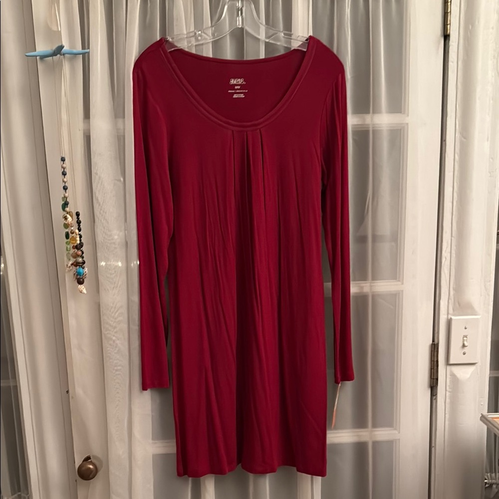 Women's Red Long Sleeve Dress